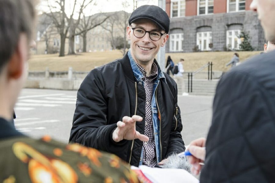 Jerome Camal Teaching in Front of Science Hall